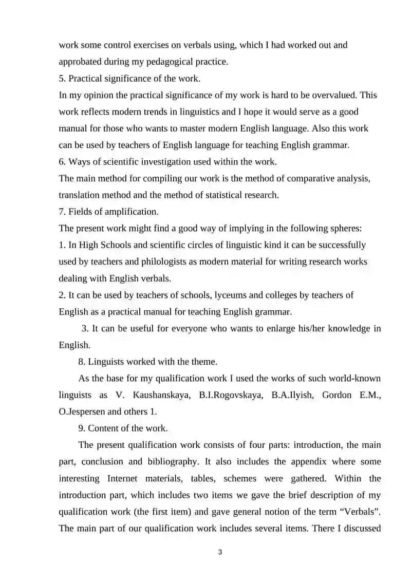 Syntax and Semantics of Verbals in English 3