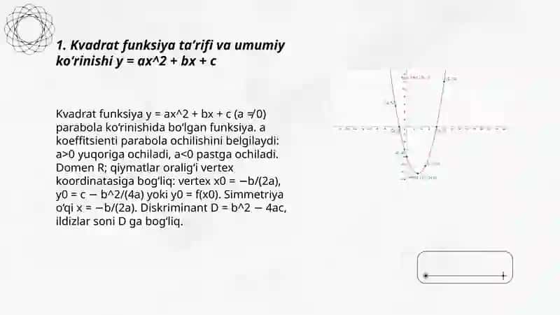 Kvadrat funksiya va uning grafigi 3