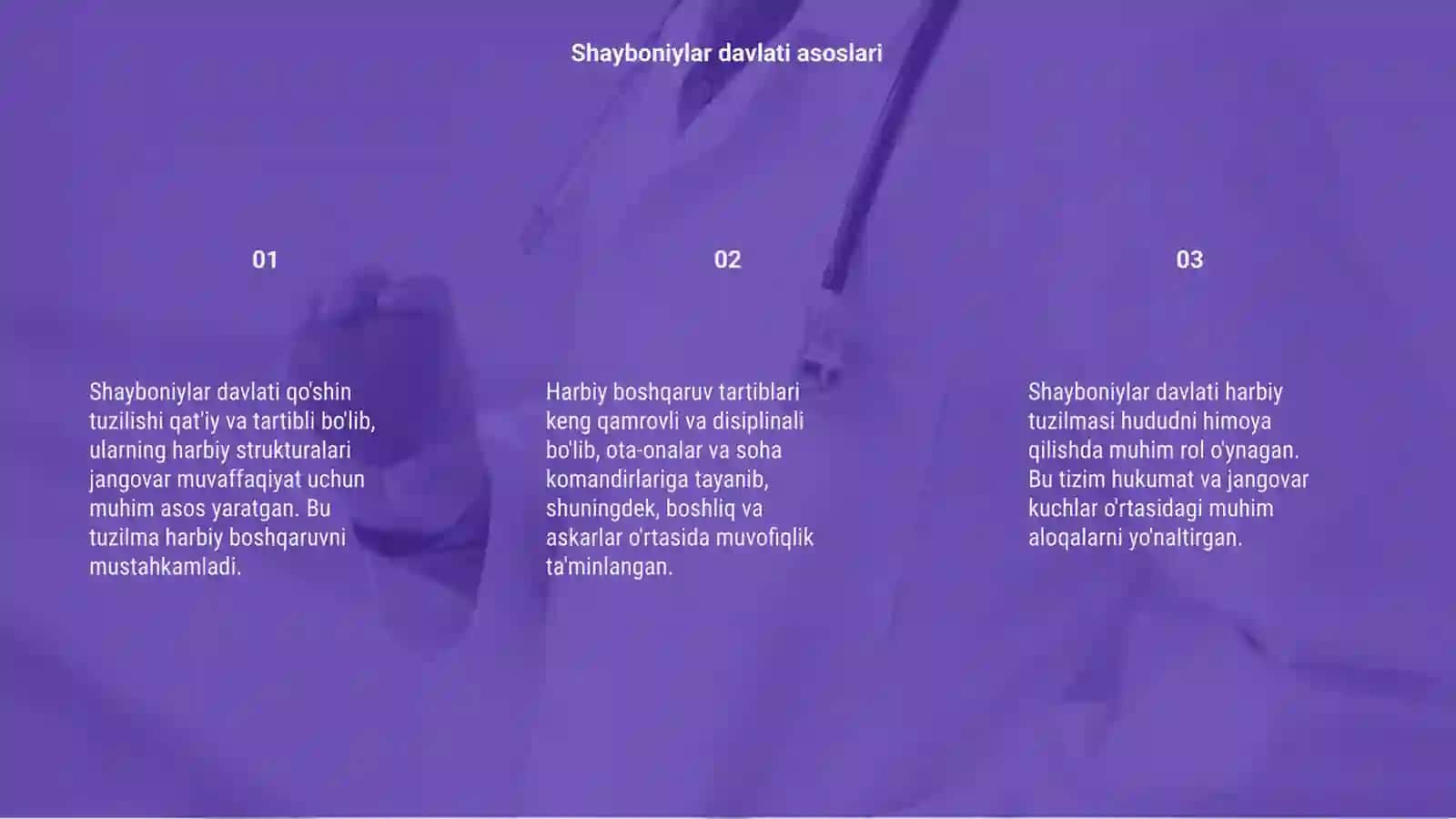 Shayboniylar davlati qo'shin tuzulishi va harbiy boshqaruv tartiblari 3