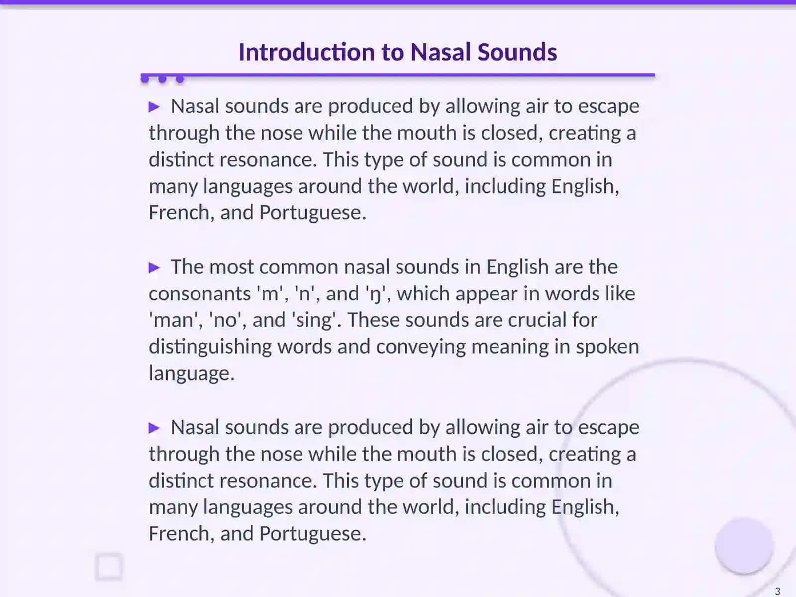 Nasal sounds 3