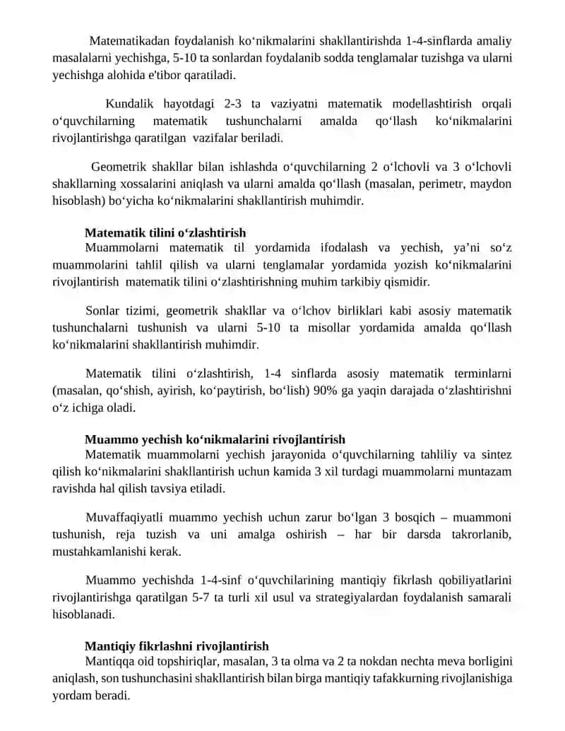 Boshlangʻich sinflarda matematika oʻqitishning maqsad va vazifalari 3