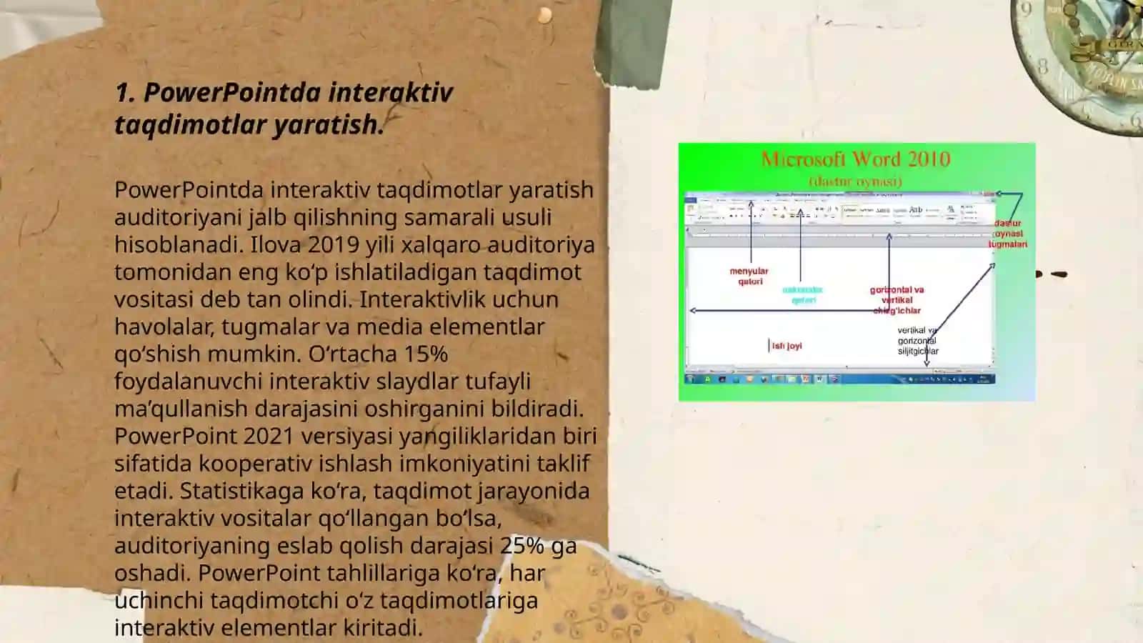 Ms Power Pointda oʻrgatuvchi interaktiv taqdimotlar yaratish 3