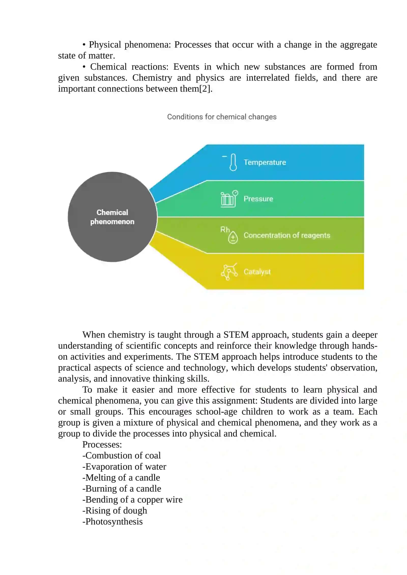 STEM APPROACH IN TEACHING THE TOPIC “PHYSICAL AND CHEMICAL PHENOMENA” OF THE 7TH GRADE CHEMISTRY COURSE 3