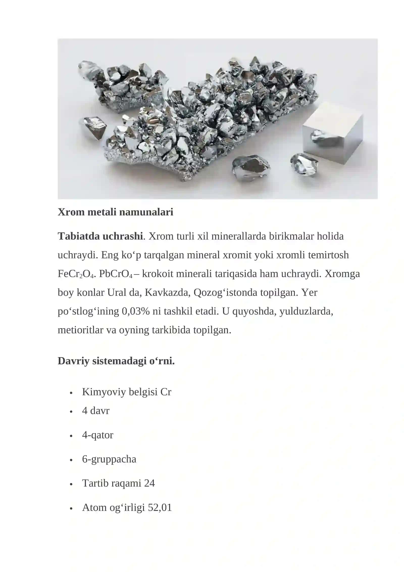 Xrom elementi 3