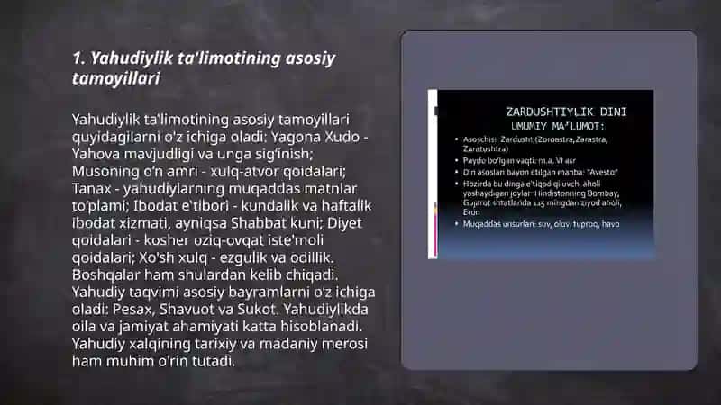 Yahudiylik talimoti anana va marosimlari 3