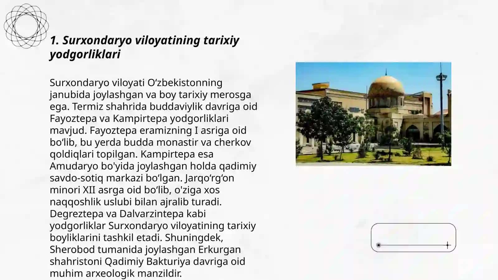 Surxondaryo viloyatining tarixiy yodgorliklari 3