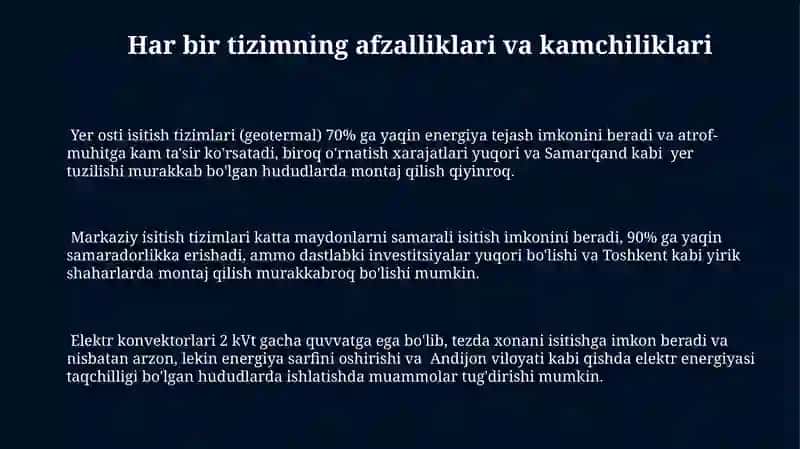 Havo bilan isitish tizimlari 3