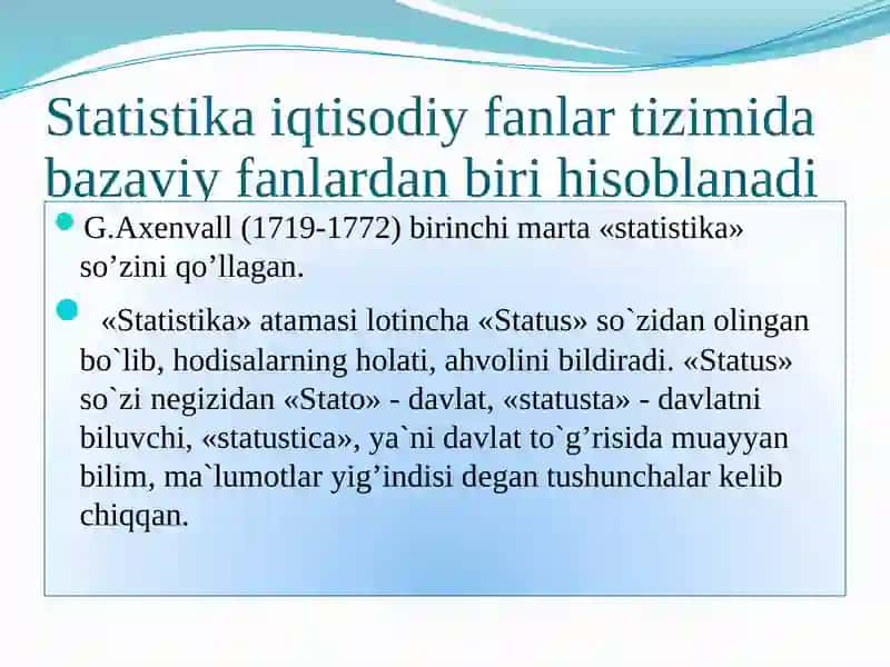 STATISTIKA FANIGA KIRISH 3