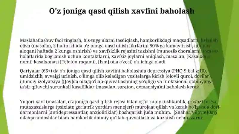 Krizis xolatidagi katta yoshdagi bemor bolalarga maslaxat berish Urinbayev 3