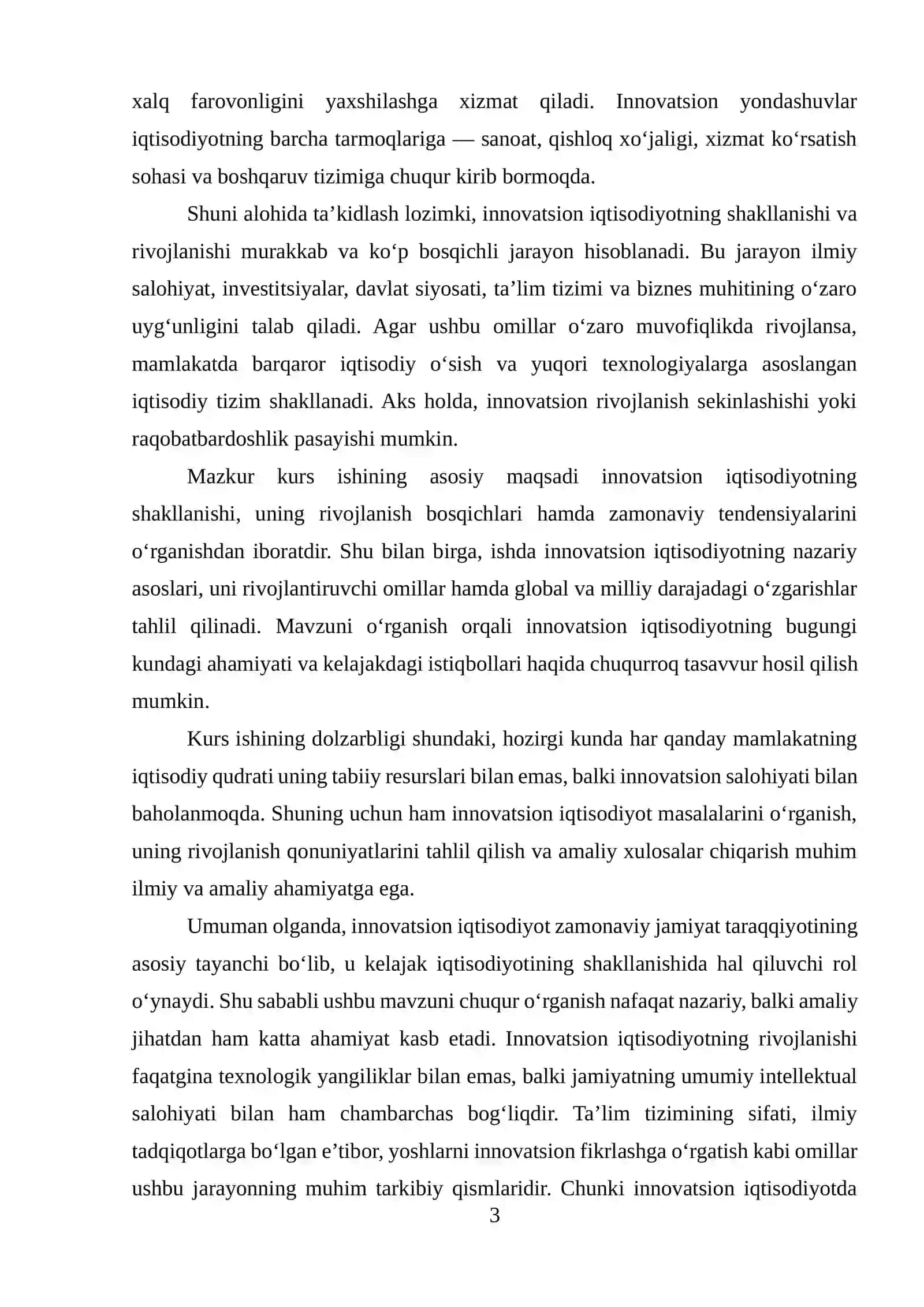INNOVATSION IQTISODIYOTNING SHAKLLANISHI VA RIVOJLANISH TENDENSIYALARI 3