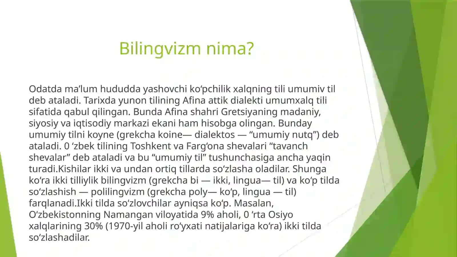 Bilingvizm va Diglossiya! 3