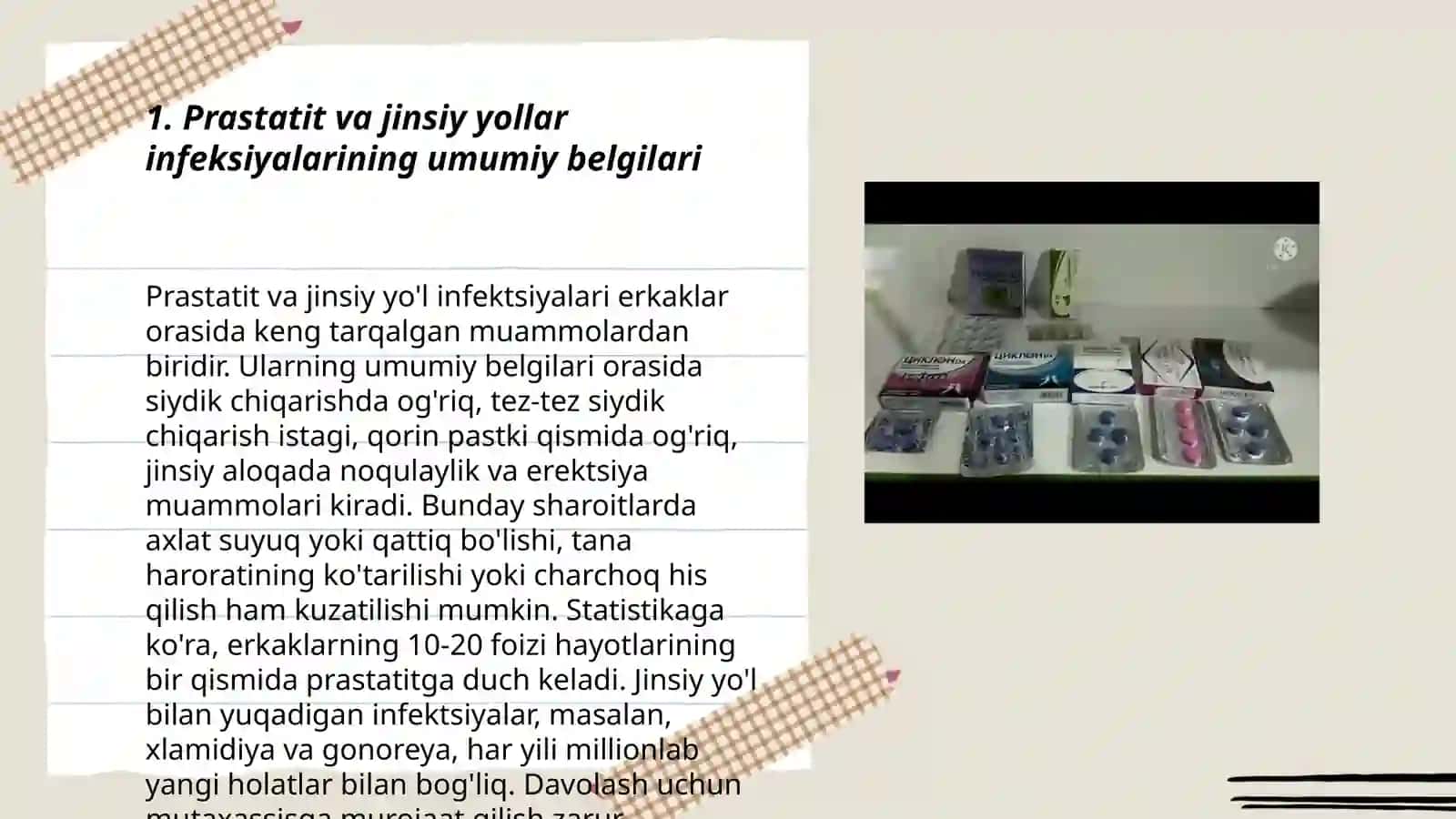 Prastatit va jinsiy yollar infeksiyasi. Davolash diagnostikasi 3