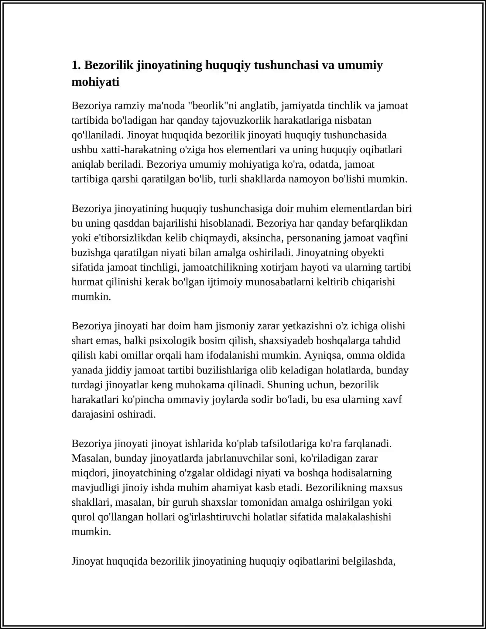 JINOYAT HUQUQIDA BEZORILIK JINOYATI UMUMIY TAVSIFI 3