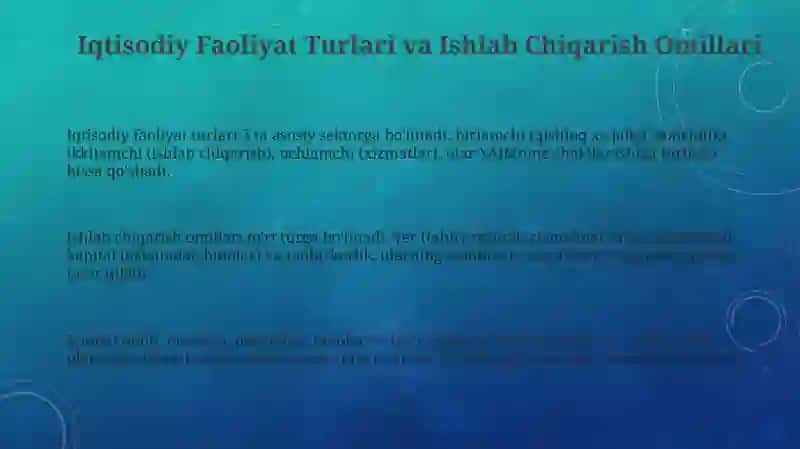 Iqtisodiy Faoliyat va Ishlab Chiqarish 3