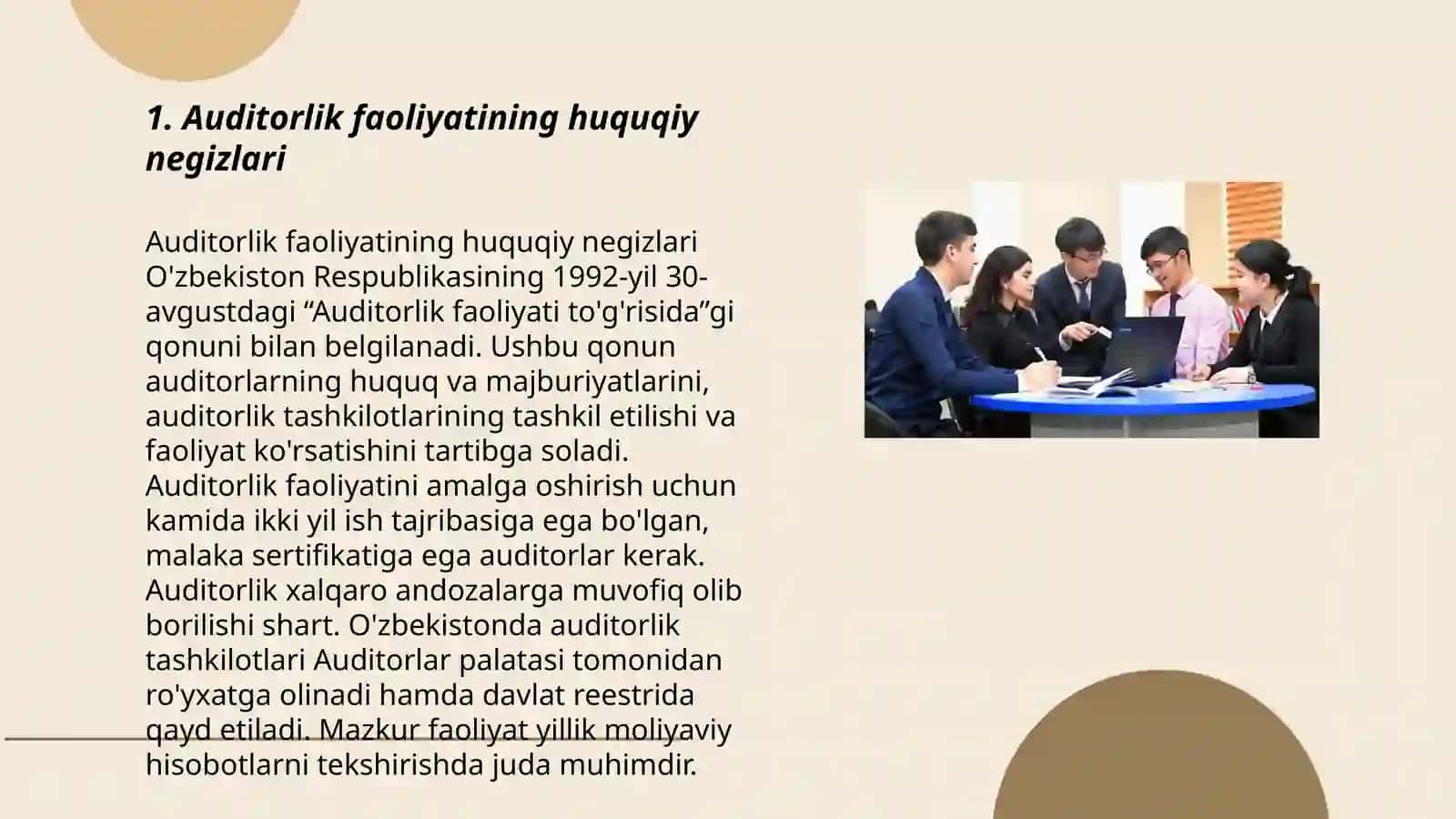 Auditorlik faoliyati toʻgʻrisidagi nizom va ahamiyati 3
