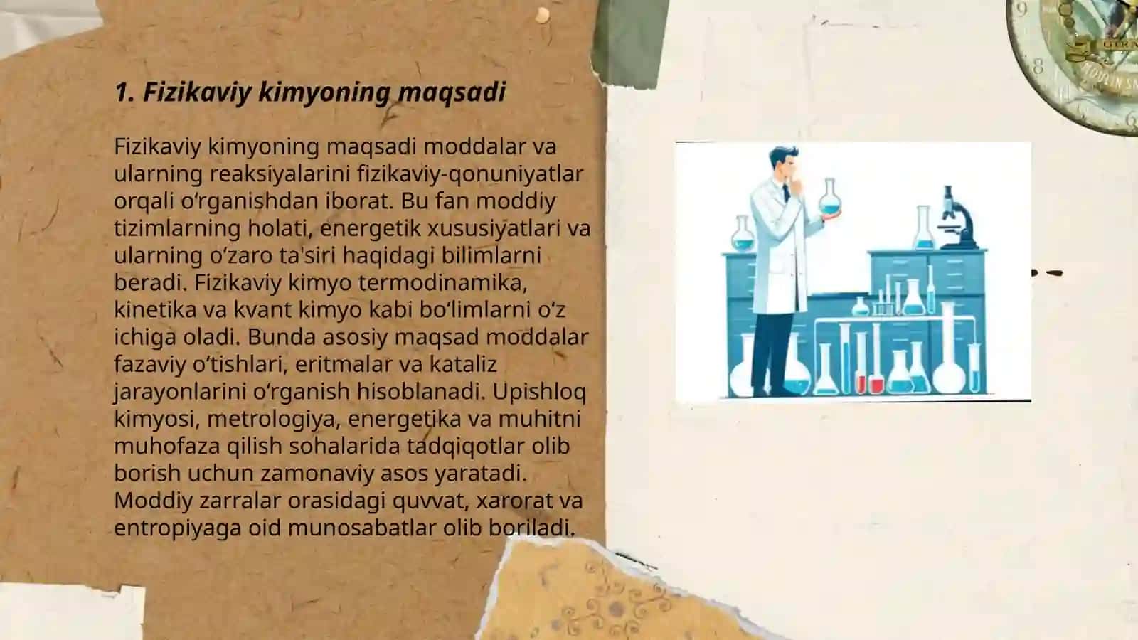 Fizikaviy kimyo fanining maqsadi, vazifalari usullari va tarixi O'zbekistonda rivojlanishi 3