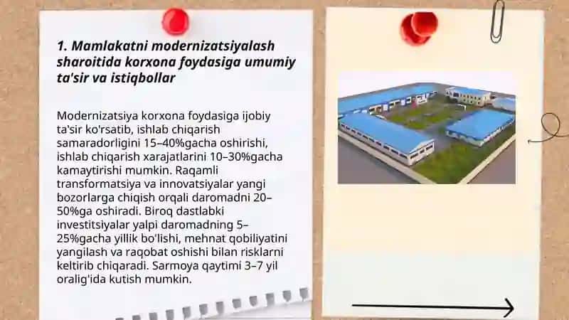 Mamlakatni modernizatsiyalash sharoitida korxona foydasi va uni maksimalllashtirish yoʻllari 3
