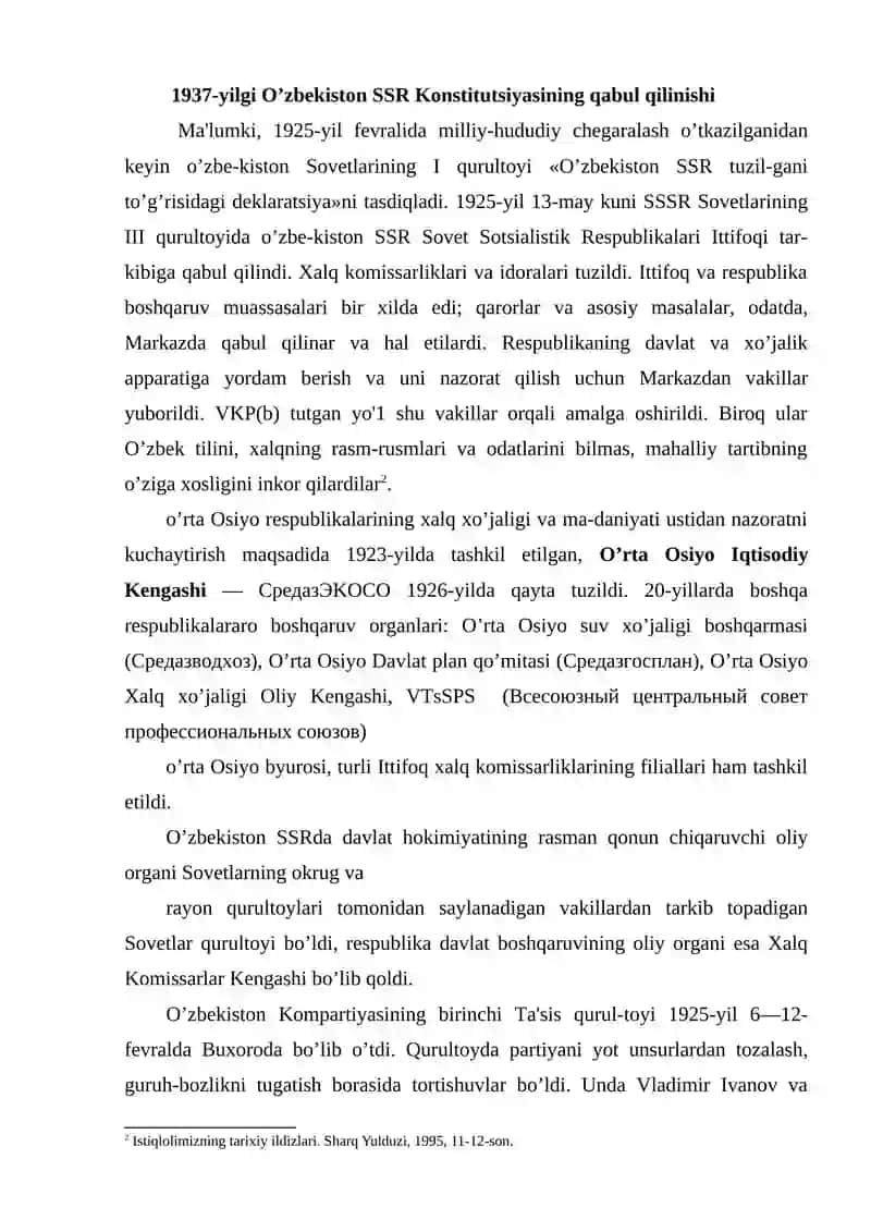 OʻZBEKISTONDA MUSTAQILLIKNING ELON QILINISHI ARAFASIDA IQTISODIY SIYOSIY JARAYONLARDAGI MUAMMOLAR 3