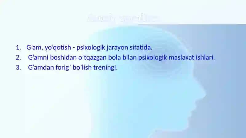 YO’QOTISH SINDROMINIBOShIDANKECHIRGAN BOLALAR BILAN IJTIMOIY PSIXOLOGIK ISHLASH 3