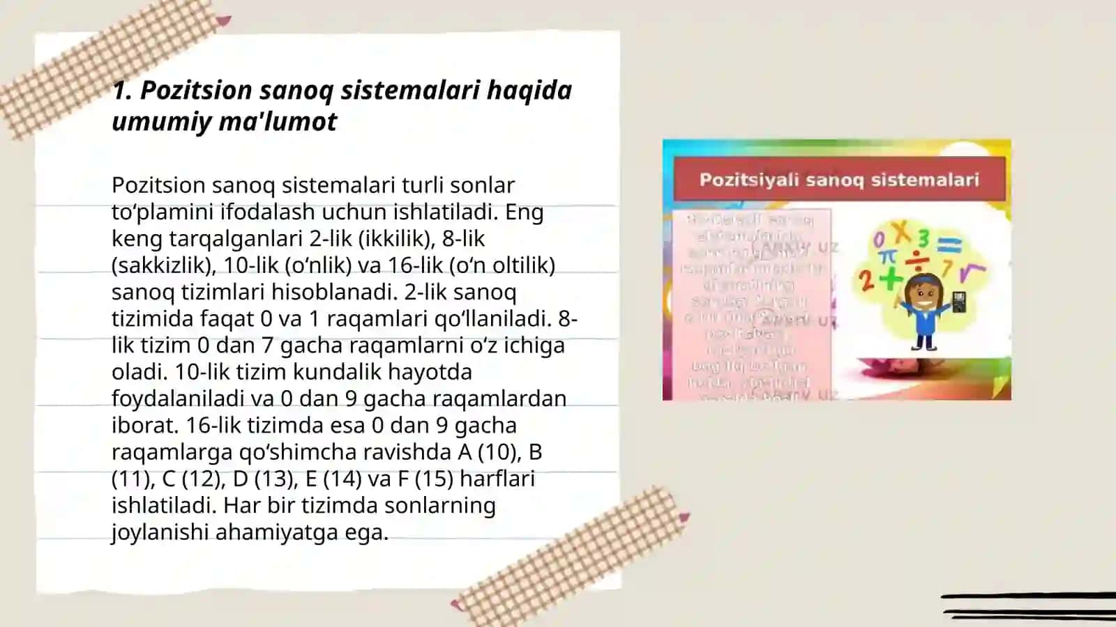 Pozitsion va nopozitsion sanoq sistemalari 3