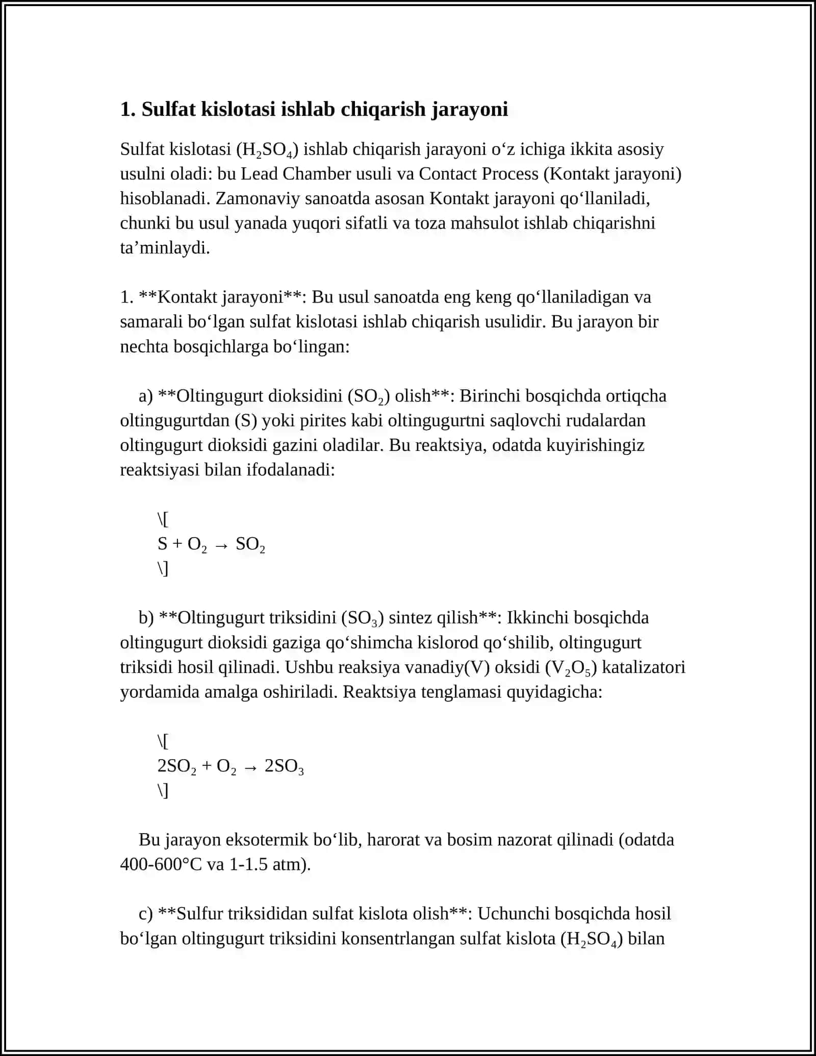SULFAT KISLATA ISHLAB CHIQARISH KORXONALARINING OQOVA SUVLARINI TOZALASH 3