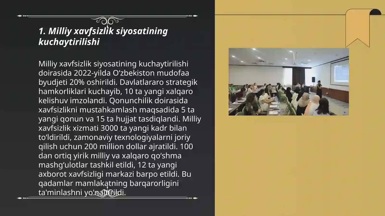 Oʻzbekiston Respublikasini Rivojlantirish Strategiyasi. 2017-2021 Yillarda xavfsizlik va mudofaa tizimidagi islohotlar 3