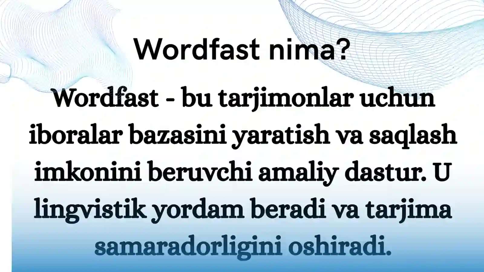 WORDFAST ILOVASI YORDAMIDA MATNLARNING IBORALAR BAZASINI YARATISH 3