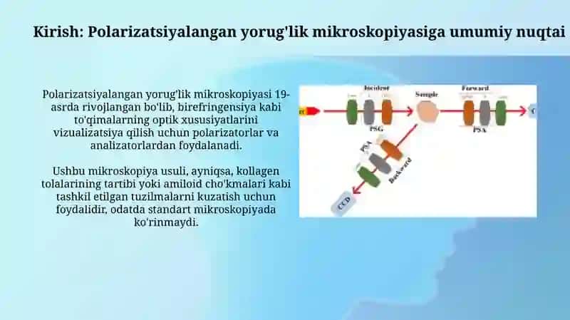 Biologk toʻqimani qutblangan yorugʻlikda tekshirish 3