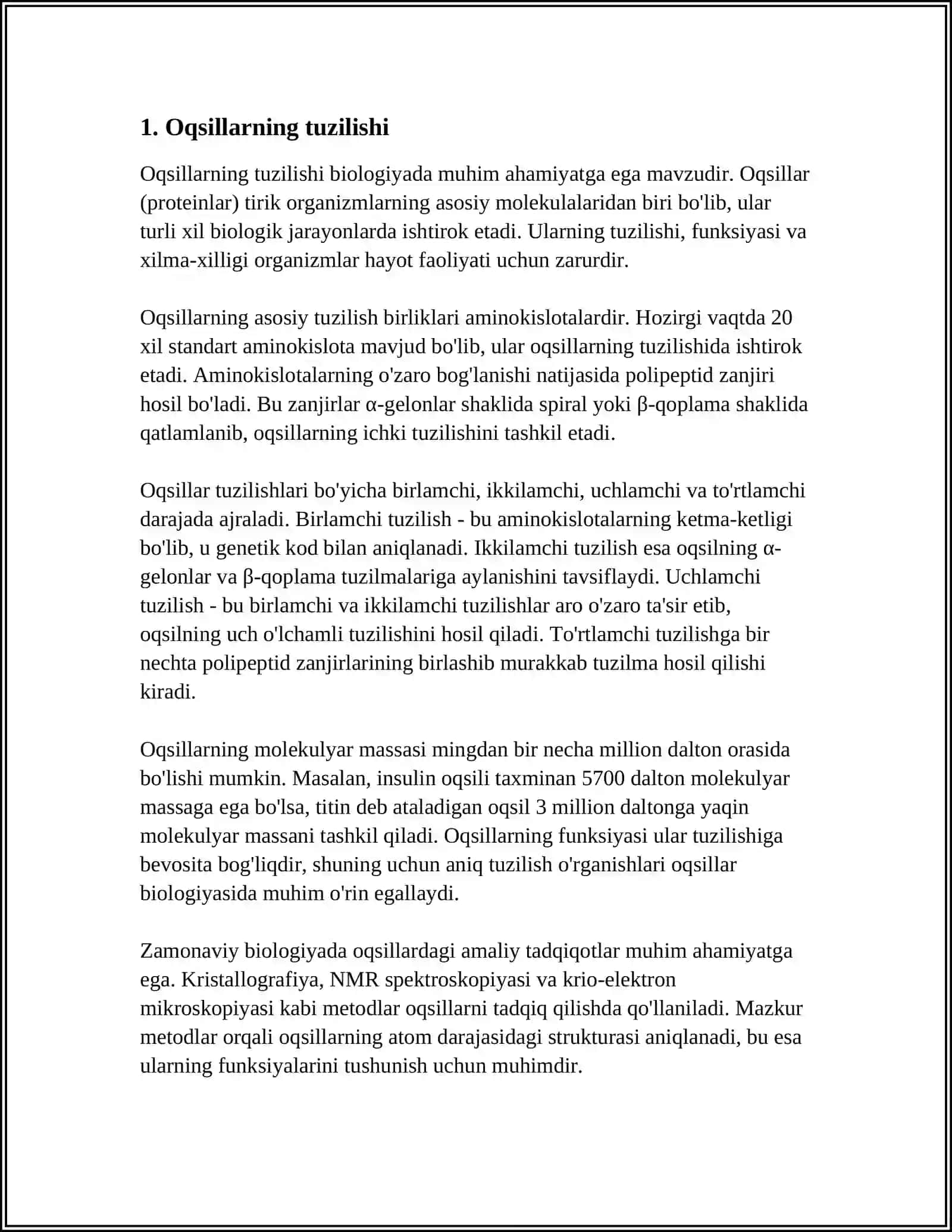 Oqsillarning tuzilishi 3