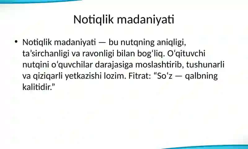 NUTQ TEXNIKASI VA NOTIQLIK MADANIYATI 3