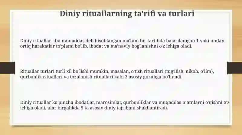 Diniy marosimlar va ularning jamiyatdagi ahamiyati 3