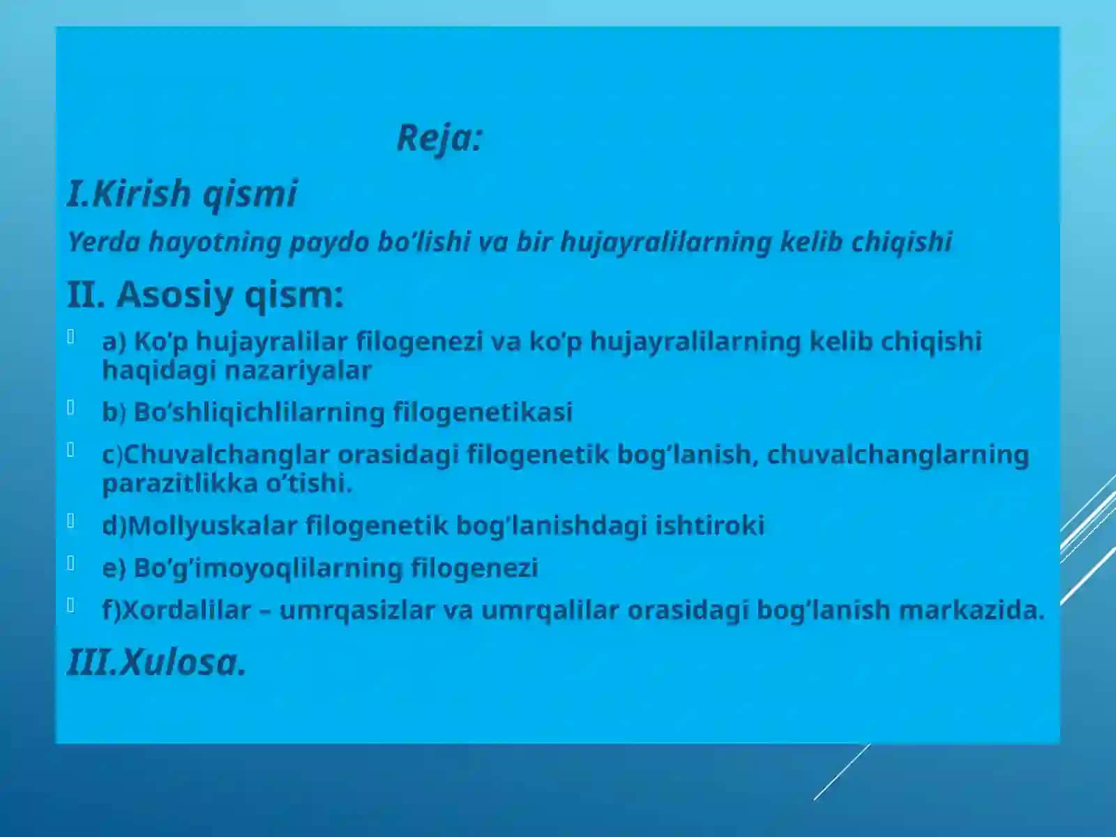 Umurtqasiz hayvonlar filogenetikasi 3