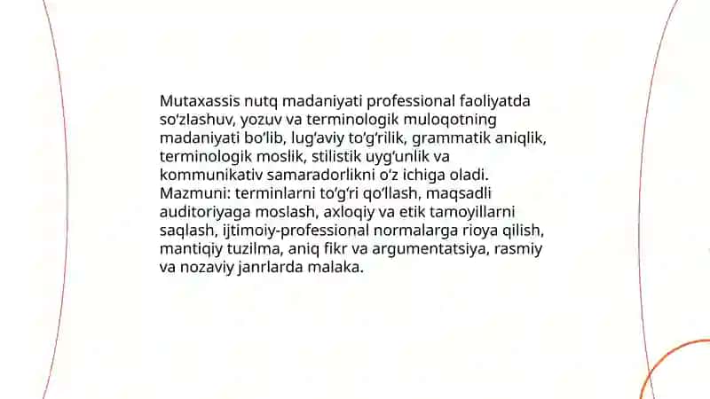 Mutaxassisning nutq madaniyati. Me'yor tushunchasi 3