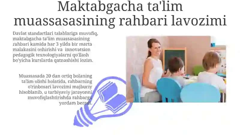Maktabgacha ta'lim tashkiloti rahbari 3