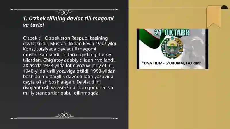 Oʻzbek tili Davlat tili 3