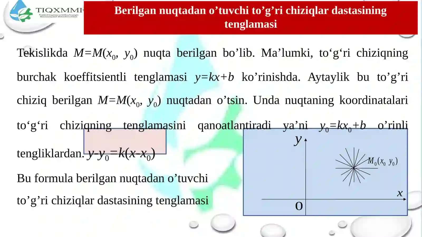 To‘g‘ri chiziqlar dastasi tenglamasi 3