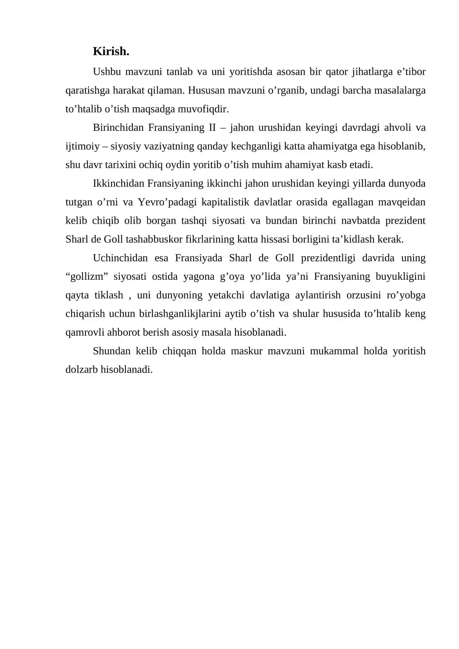 Fransiya Sharl de Goll prezidentligi davrida 3