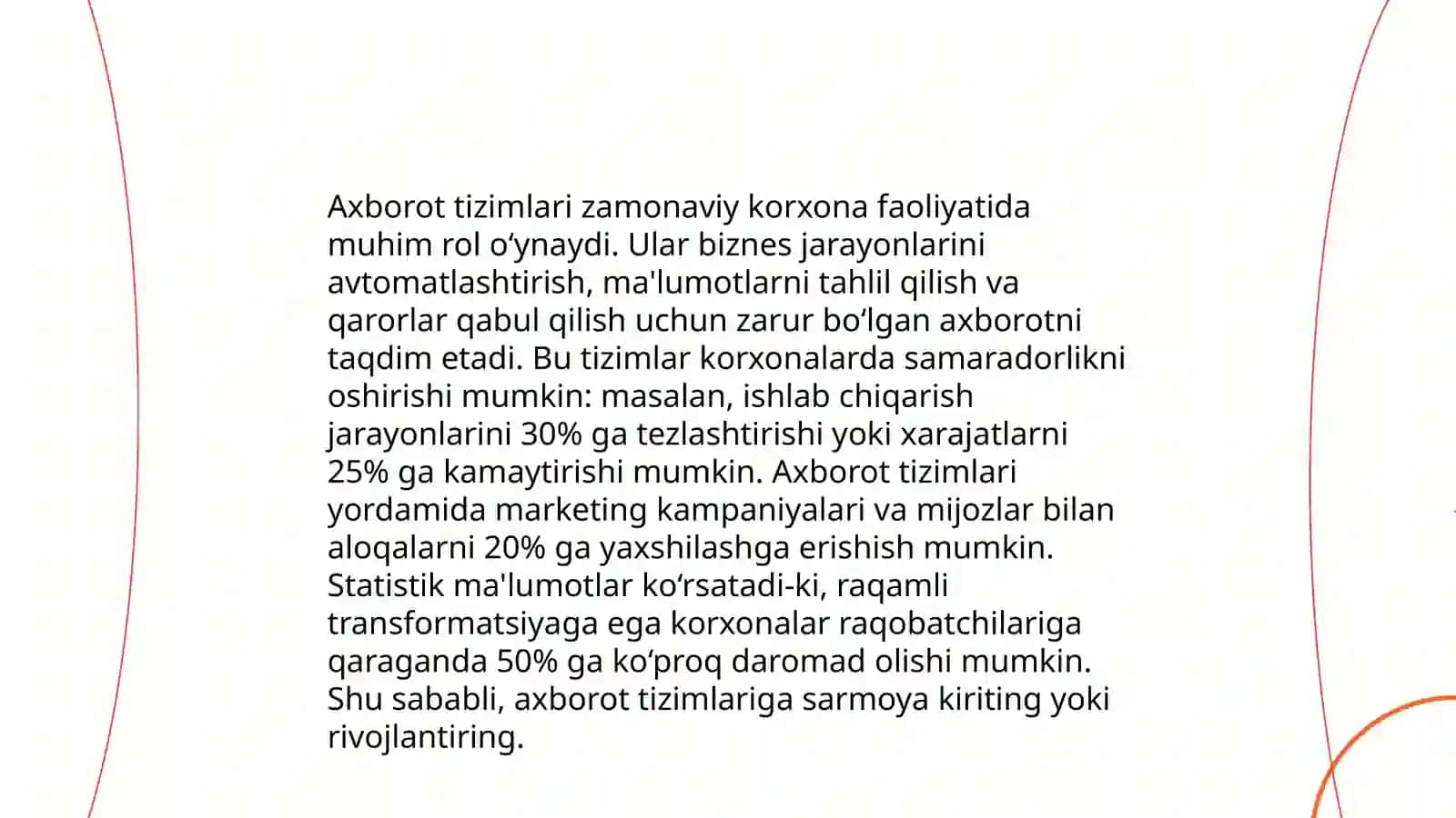 Korxona faoliyatini boshqarishni axborotlar bilan ta’minlashning o’ziga xos xususiyatlari 3
