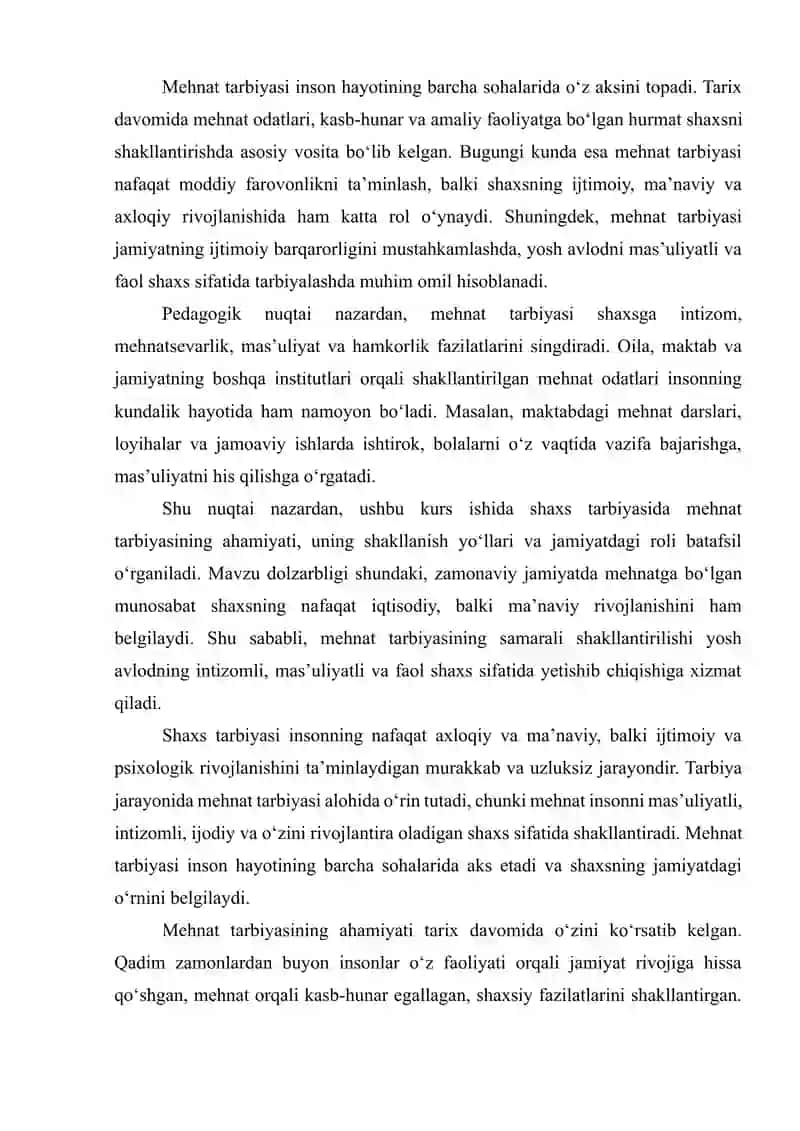 SHAXS TARBIYASIDA MEHNAT TARBIYASINING O‘RNI 3