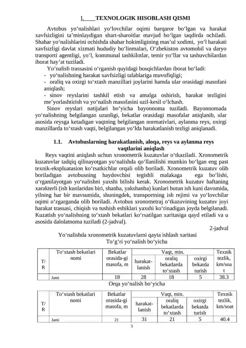 Kurs Loyihasi Avtobuslar Uchun Texnologik Hisoblash 3