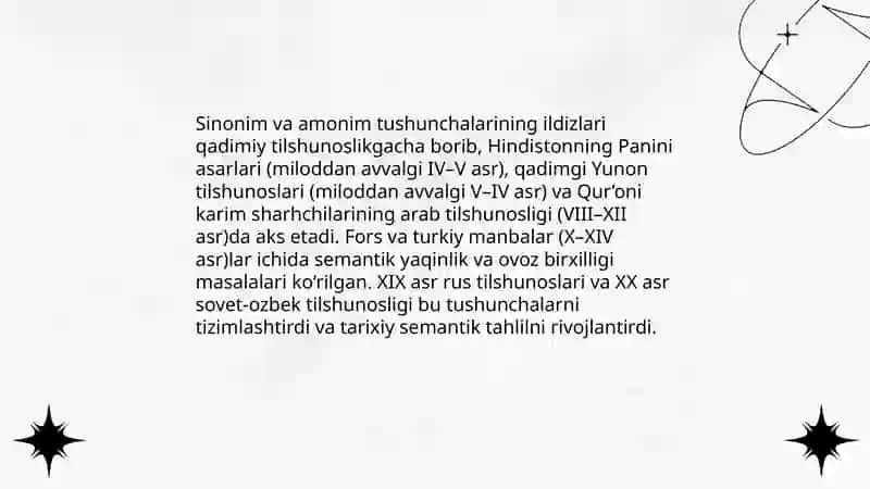 Sinonimlar va amonimlar tarixi 3