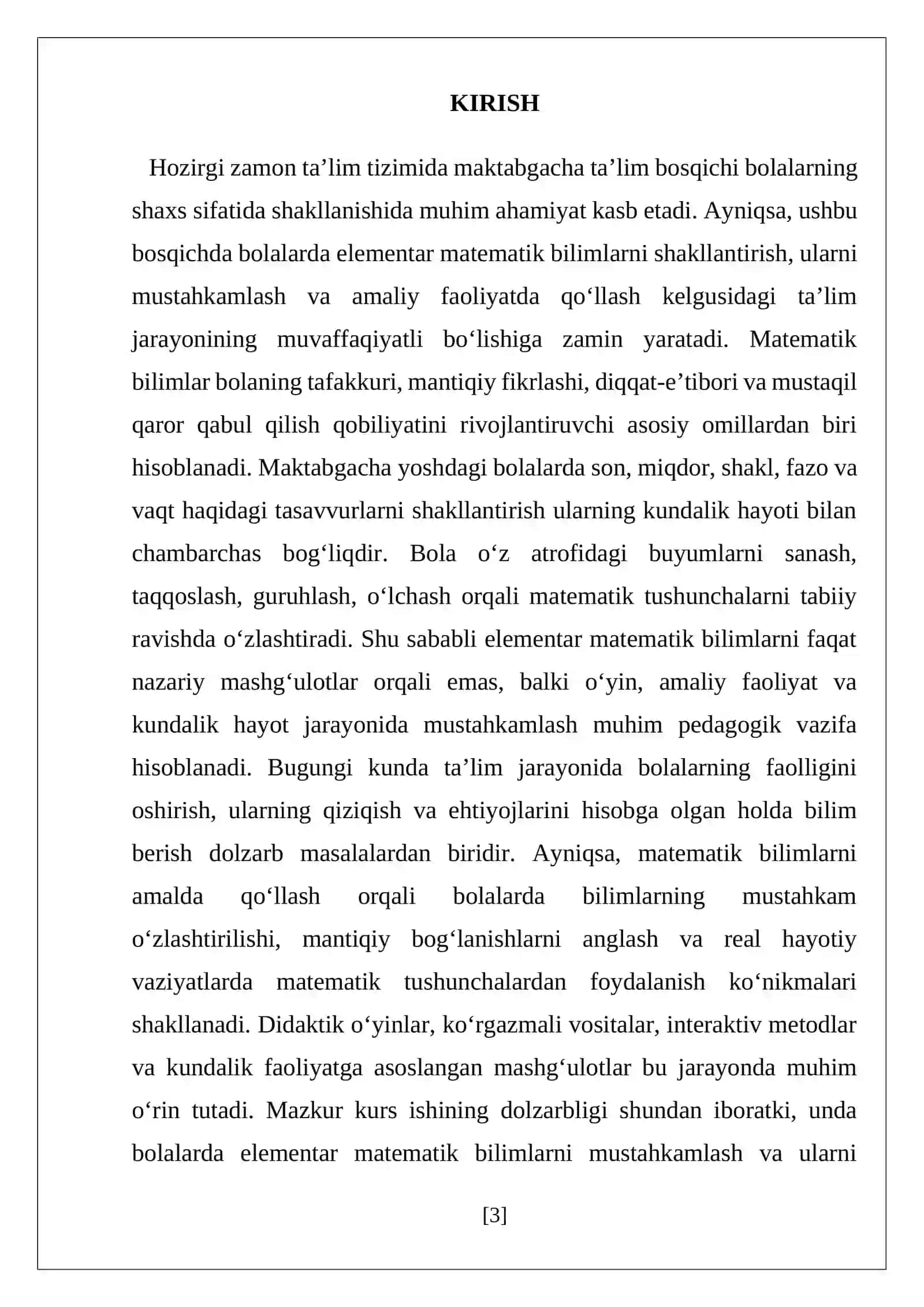 Bolalarda elementar matematik bilimlarni mustahkamlash va ularni amalda qo‘llash 3