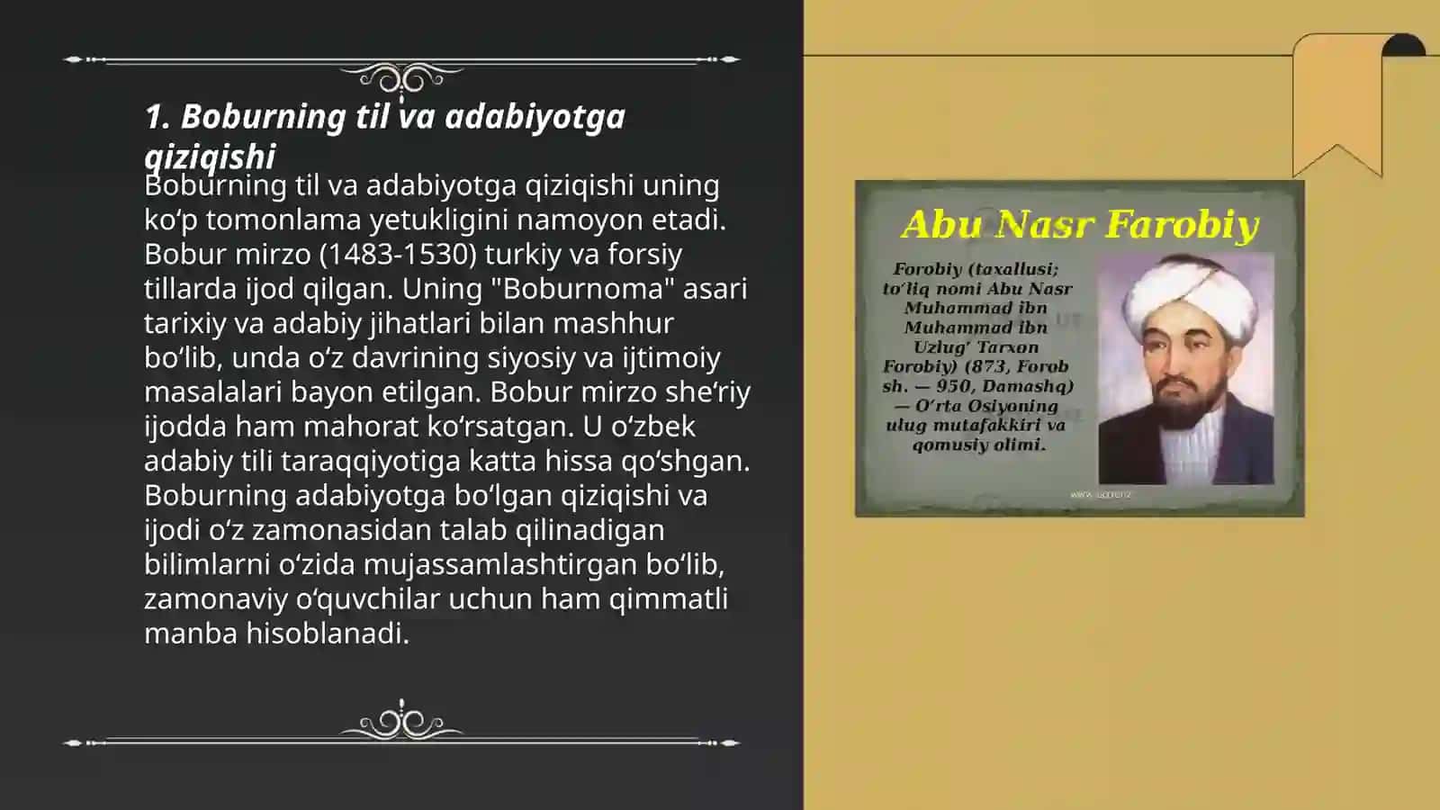 Boburning til va adabiyotga qiziqishi 3