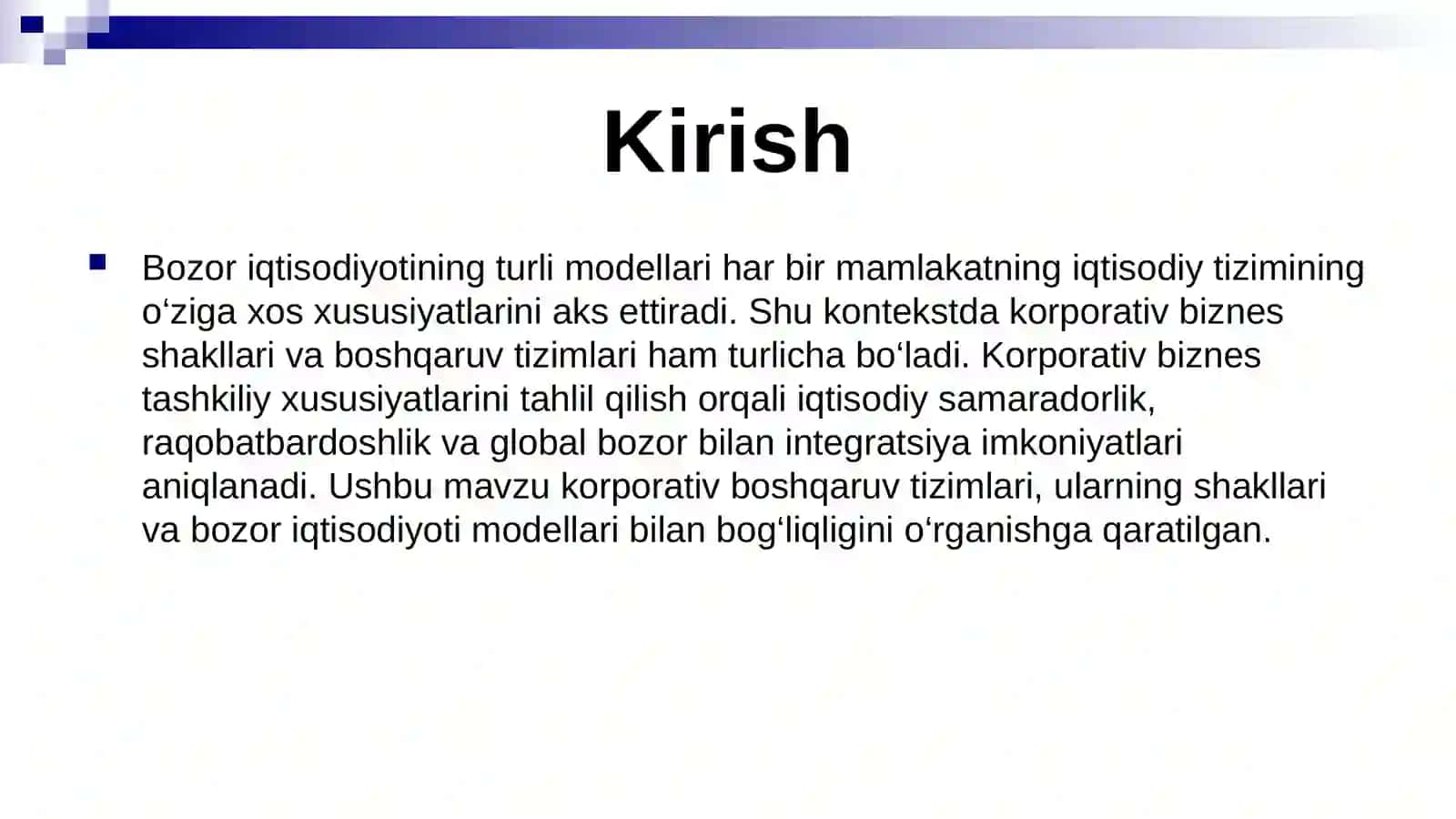 Bozor iqtisodiyotining turli modellarida korporativ biznes tashkiliy xususiyatlari 3