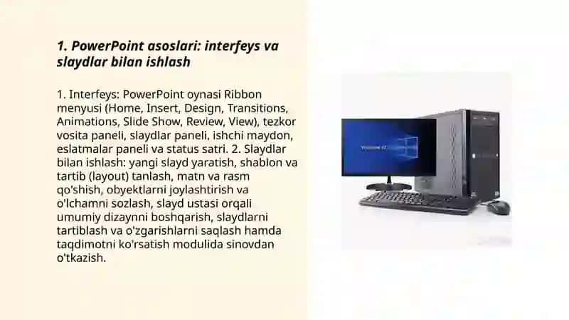 Power Point, Publisher va vedio yaratuvchi dasturlarda ishlash 3
