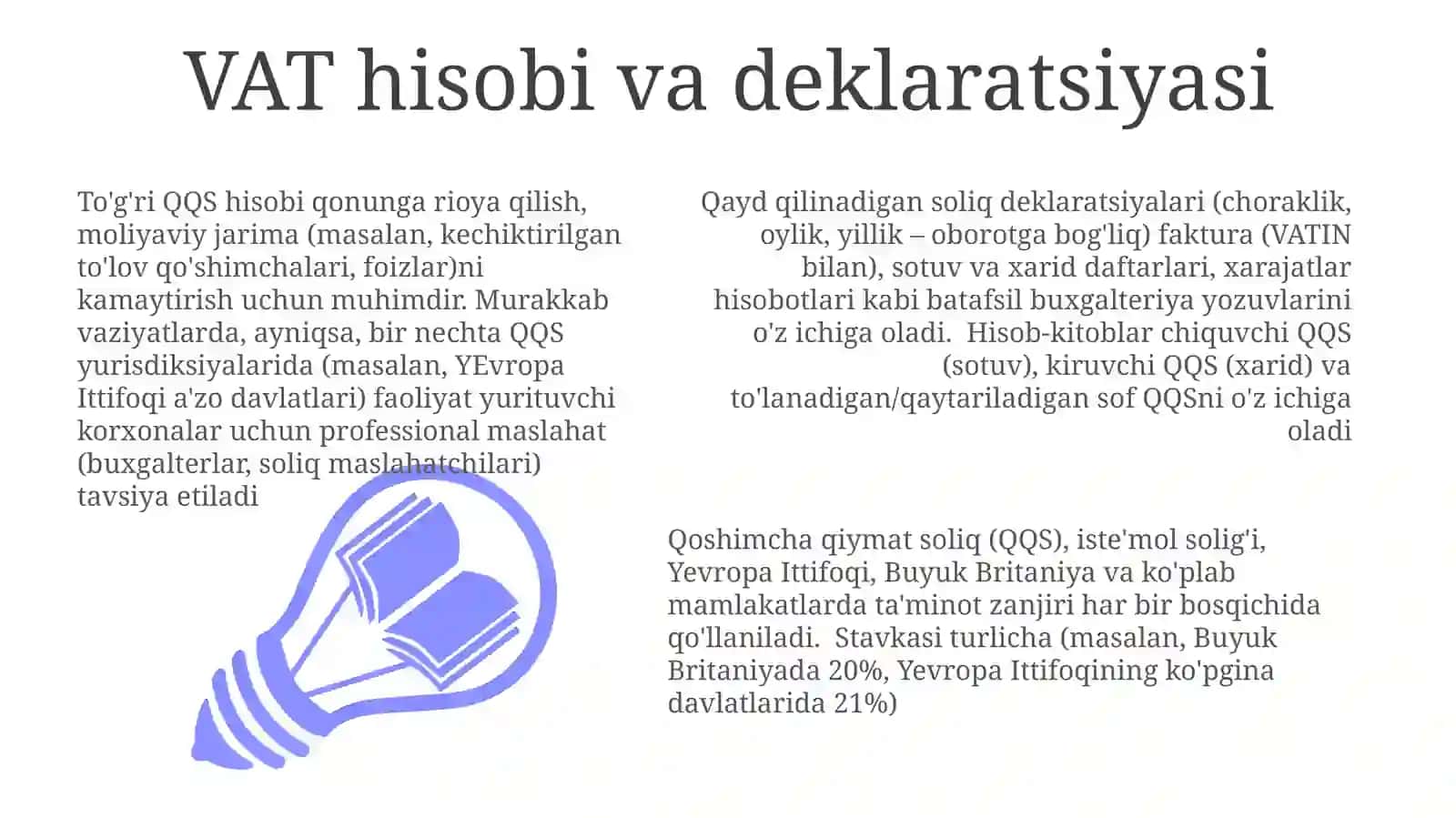 Qoʻshilgan qiymat soligʻi tavsifi va tavsiyalar 3