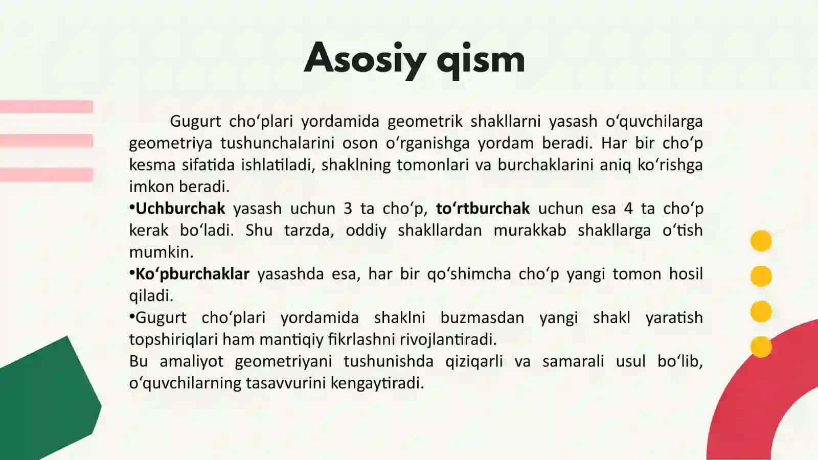 MATEMATIK KO‘RGAZMALI QUROLLAR VA MODELLAR YASASH. 3