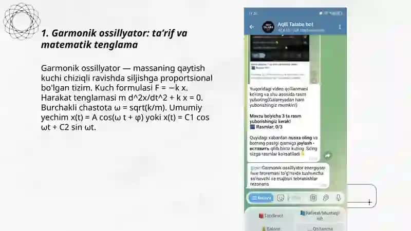 Garmonik ossillyator energiyasi fure teoremasi toʻgʻrisida tushuncha 3