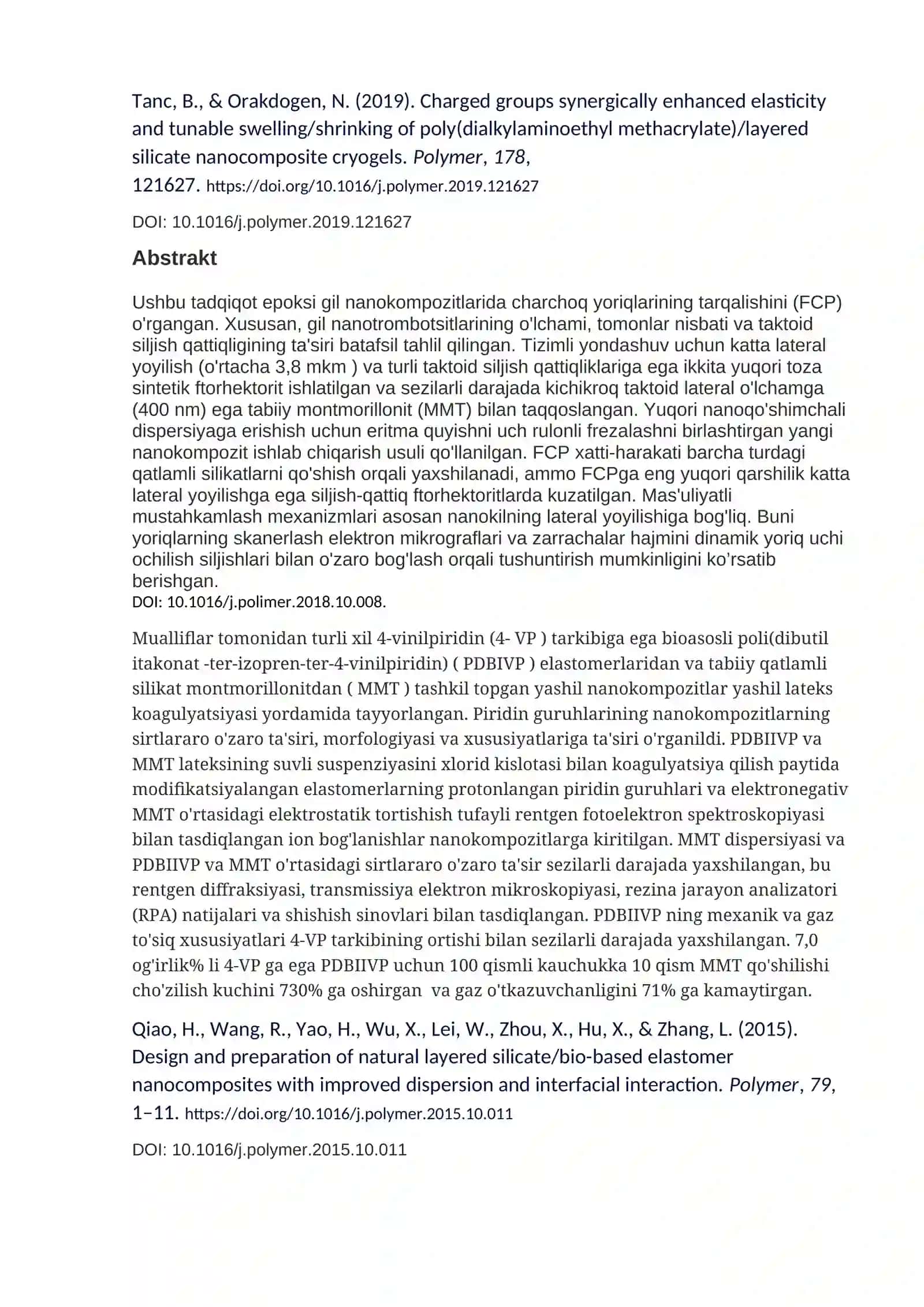 Polimer nanokompozitlarning umumiy kristallanish kinetikasi 3