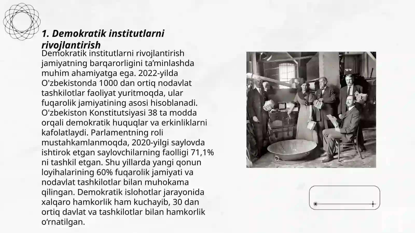 Demokratik institutlarni rivojlantirish 3